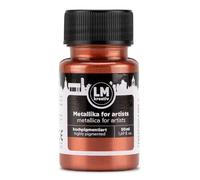 LM-Kreativ Metallika for Artists Peinture acrylique métallique 50 ml Cuivre métallisé pour projets créatifs sur bois, toile, céramique, fort pouvoir couvrant, résistant à la lumière, pour artistes et