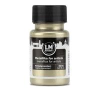 LM-Kreativ Metallika for Artists Peinture acrylique métallisée 50 ml Platinium pour projets créatifs sur bois, toile, céramique, fort pouvoir couvrant, résistant à la lumière, pour artistes et