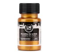 LM-Kreativ Metallika pour Artistes 50 ml - Or Brillant - Peinture Acrylique Métallique/Peinture de Bricolage. Pour projets créatifs sur bois, toile, céramique. Hautement couvrant, résistant à la