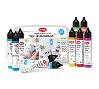 LM-Kreativ Set Stylos Cire pour Bougies - Monde Sous-Marin - 10x28ml - Stylos pour décorer les bougies | Stylo bougie peinture | Créer une bougie de baptême DIY