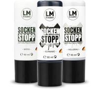 LM-Kreativ Sock Stop peinture anti-dérapante kit de 3 couleurs noir-gris-blanc, ABS, semelle chaussette, chausson, ceintre, tapis, Sock Stop peinture, couleur, tendance