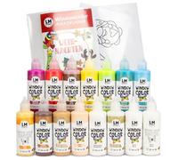 LM-Kreativ Window Color - Set de Noël 15 pièces - 13 couleurs + 2 contours - Peinture pour fenêtres festives, à base d’eau, idéale pour décorer et offrir
