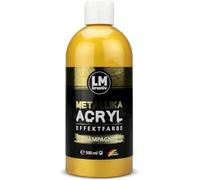 LM Metallika Peinture acrylique, 500 ml, champagne, brillante, effet métallisé, peinture décorative, de bricolage