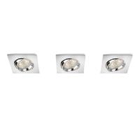 LM Spot LM Ensemble 3 Spots Encastrés Carrés LED Aluminium Chrome 10 Cm