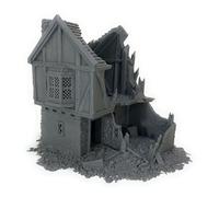LM3D Briarwood House 4 Ruins Scénographie médiévale, bâtiment de 2 étages en ruines, pour Wargames Tabletop 28 mm