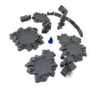 LM3D Craters Outpost Terrain de dispersion Sci-Fi, 4 cratères avec tour de communication, barrières Jersey, fûts et boîtes de fournitures, 28 mm-32 mm, 33 pièces