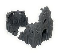 LM3D Ruines d'étable Arkenfel, scénographie de fantaisie pour Wargames 28 mm et 32 mm