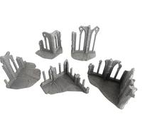 LM3D Ruines gothiques de cathédrale, scénographie pour Wargames 28 mm-32 mm, 5 pièces.