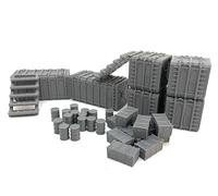 LM3D Scénographie industrielle modulaire Sci-Fi, complexe de charge impériale, 28 mm-32 mm, conteneurs et accessoires pour Wargames Sci-Fi et industriels