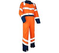 LMA 4080 VIGILANCE Combinaison, Orange Fluo/Bleu Nuit, Taille 8
