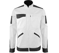 LMA Lebeurre - Blouson artisan peintre bicolore col montant multipoches - ENDUIT - Blanc/Gris