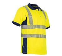 LMA Lebeurre - Polo maille manches courtes haute visib. anti uv - VISION - Jaune fluo/Marine