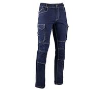 LMA WORKWEAR 1880 - Pantalon de Travail en Denim Stretch - 1624 Baril - Multipoches, Ultra-Résistant, Extensible - Idéal BTP, Artisanat - Bleu Denim - Taille 36
