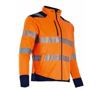 LMA Workwear 2254 LED Gilet à manches longues avec fermeture Éclair Orange fluo/bleu foncé Taille XL