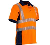 Polo manches courtes Prévoyance haute visibilité, anti-UV - Orange/Marine - LMA - 9154
