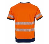 LMA Workwear 9193 LAMPION T-shirt à manches courtes haute visibilité Orange fluo/bleu foncé Taille XXL