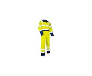 LMA Workwear Survilance 4106 Combinaison bicolore, bien visible, avec double fermeture sans métal, col montant, taille 3XL, bleu nuit/orange fluo