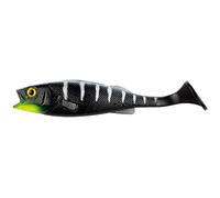 LMAB KØFI Perch Shad - Tout Tailles et Couleurs - leurre Souple - 7, 11, 14, 18 & 23 cm, leurre Peche, shad leurre Souple, leurre carnassier (9 cm, Black Tiger)