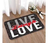 LMaFCaIGU Tapis de Porte Paillasson Interieur et Extérieur Antidérapant Absorbant,Affiche Artistique avec Citation inspirante « Vivre, Rire, Aimer »,40x60cm