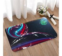 LMaFCaIGU Tapis de Porte Paillasson Interieur et Extérieur Antidérapant Absorbant,Affiche Murale Cosmique « Anneau de néon » représentant des exoplanètes et l'espace Profond,40x60cm