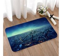 LMaFCaIGU Tapis de Porte Paillasson Interieur et Extérieur Antidérapant Absorbant,Affiche Murale représentant la Skyline Nocturne de Paris avec la Tour Eiffel et Son Paysage Urbain,40x60cm