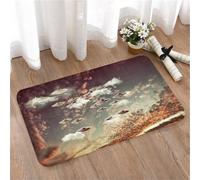 LMaFCaIGU Tapis de Porte Paillasson Interieur et Extérieur Antidérapant Absorbant,Armada d'OVNIs extraterrestres rétro de Science-Fiction Flottant au-Dessus des Nuages,40x60cm