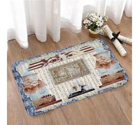 LMaFCaIGU Tapis de Porte Paillasson Interieur et Extérieur Antidérapant Absorbant,Bas-Relief sculpté d'un Pharaon égyptien représentant l'œil d'Horus et Le Symbole de l'Ankh,40x60cm