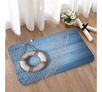 LMaFCaIGU Tapis de Porte Paillasson Interieur et Extérieur Antidérapant Absorbant,Bouée Bouée Bouée de Sauvetage sur Une Nature délabrée Aspect Antique Bois Loi sur Le Tourisme,40x60cm
