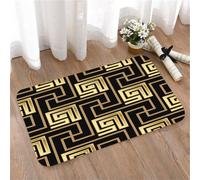 LMaFCaIGU Tapis de Porte Paillasson Interieur et Extérieur Antidérapant Absorbant,Carreaux grecs grecs dorés à méandre géométrique Noir et doré,40x60cm