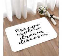 LMaFCaIGU Tapis de Porte Paillasson Interieur et Extérieur Antidérapant Absorbant,Citation d'aventure inspirante en écriture Cursive Noire,40x60cm
