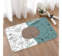 LMaFCaIGU Tapis de Porte Paillasson Interieur et Extérieur Antidérapant Absorbant,Concept vectoriel de l'idée du Cerveau créatif Fonctions des hémisphères Gauche et Droit du Cerveau Humain,40x60cm