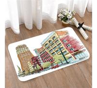 LMaFCaIGU Tapis de Porte Paillasson Interieur et Extérieur Antidérapant Absorbant,Croquis dessiné à la Main d'une Rue du Centre-Ville,40x60cm
