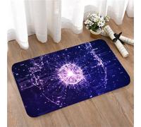 LMaFCaIGU Tapis de Porte Paillasson Interieur et Extérieur Antidérapant Absorbant,Décoration Murale futuriste Violette en Toile représentant Un Globe terrestre sur Le thème du cyberespace, 40x60cm