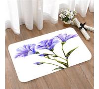 LMaFCaIGU Tapis de Porte Paillasson Interieur et Extérieur Antidérapant Absorbant,Délicates Fleurs Violettes à l'aquarelle, Brin de Fleurs Ouvert et Boutons,40x60cm