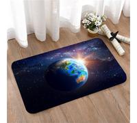 LMaFCaIGU Tapis de Porte Paillasson Interieur et Extérieur Antidérapant Absorbant,Éclats de Soleil éclatants derrière la Terre Bleue entourée d'innombrables étoiles,40x60cm