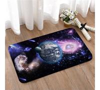 LMaFCaIGU Tapis de Porte Paillasson Interieur et Extérieur Antidérapant Absorbant,Fond d'écran Univers étoilé Système Terre-Lune, Galaxies, Nébuleuse Pourpre et étoiles,40x60cm