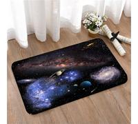 LMaFCaIGU Tapis de Porte Paillasson Interieur et Extérieur Antidérapant Absorbant,Fond d'écran Univers étoilé Saturne, nébuleuse Bleue, Galaxies Spirales et comète filante,40x60cm