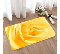 LMaFCaIGU Tapis de Porte Paillasson Interieur et Extérieur Antidérapant Absorbant,Gros Plan d'une Rose Jaune épanouie, pétales délicatement incurvés,40x60cm