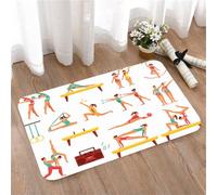 LMaFCaIGU Tapis de Porte Paillasson Interieur et Extérieur Antidérapant Absorbant,Gymnaste exécutant Divers mouvements Sportifs,40x60cm