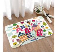 LMaFCaIGU Tapis de Porte Paillasson Interieur et Extérieur Antidérapant Absorbant,Illustration de l'architecture d'Amsterdam dans Un Style Cartoon néerlandais avec des icônes colorées de,40x60cm
