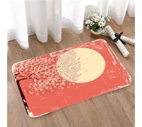 LMaFCaIGU Tapis de Porte Paillasson Interieur et Extérieur Antidérapant Absorbant,Illustration rétro Japonaise d'une Branche de Cerisier en Fleurs avec des pétales Qui Tombent,40x60cm