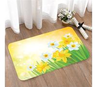 LMaFCaIGU Tapis de Porte Paillasson Interieur et Extérieur Antidérapant Absorbant,Jonquille, Jardin de jonquilles, Narcisse, Renaissance et Nouveaux départs, Illustration,40x60cm