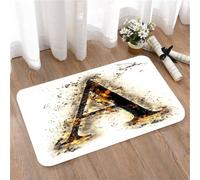 LMaFCaIGU Tapis de Porte Paillasson Interieur et Extérieur Antidérapant Absorbant,Lettre A Majuscule enflammée, Texture Grunge fumée, graphisme par Sublimation,40x60cm