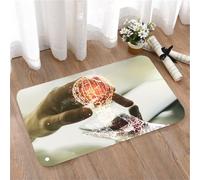 LMaFCaIGU Tapis de Porte Paillasson Interieur et Extérieur Antidérapant Absorbant,Main Humaine touchant Un Hologramme Lumineux à Structure Filaire,40x60cm