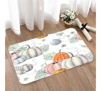 LMaFCaIGU Tapis de Porte Paillasson Interieur et Extérieur Antidérapant Absorbant,Motif Aquarelle Douce de récolte d'automne avec des citrouilles Pastel,40x60cm