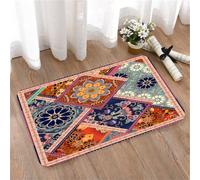 LMaFCaIGU Tapis de Porte Paillasson Interieur et Extérieur Antidérapant Absorbant,Motif Patchwork à Fleurs Mandalas bohème carré éléments décoratifs Vintage,40x60cm