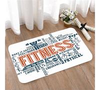 LMaFCaIGU Tapis de Porte Paillasson Interieur et Extérieur Antidérapant Absorbant,Nuage de Mots, Collage et icônes sur Le thème du Fitness,40x60cm