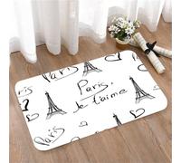 LMaFCaIGU Tapis de Porte Paillasson Interieur et Extérieur Antidérapant Absorbant,Paris, Capitale Mondiale de l'amour, Main française et européenne,40x60cm