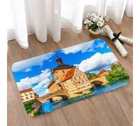 LMaFCaIGU Tapis de Porte Paillasson Interieur et Extérieur Antidérapant Absorbant,Pont de Pierre et Tour Ancienne, Un site emblématique des rives du fleuve en Europe,40x60cm