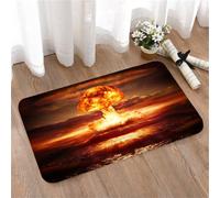 LMaFCaIGU Tapis de Porte Paillasson Interieur et Extérieur Antidérapant Absorbant,Puissante Explosion nu ire dans l'océan, Guerre nu ire, Haute résolution,40x60cm